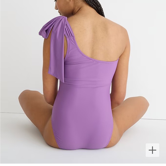 J Crew - One Shoulder Bow One Piece - NWT - Viola - Picture 2 of 3